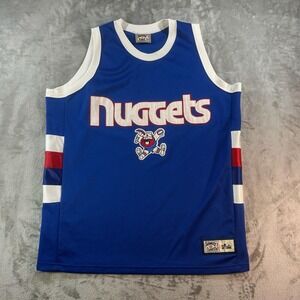 Denver Nuggets Jersey Mens Large Blue NBA Basketball Hardwood Classics Majestic